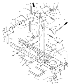 Mower Housing Suspension Diagram and Parts List for 468602X68A 2005 Briggs and Stratton Lawn Tractor